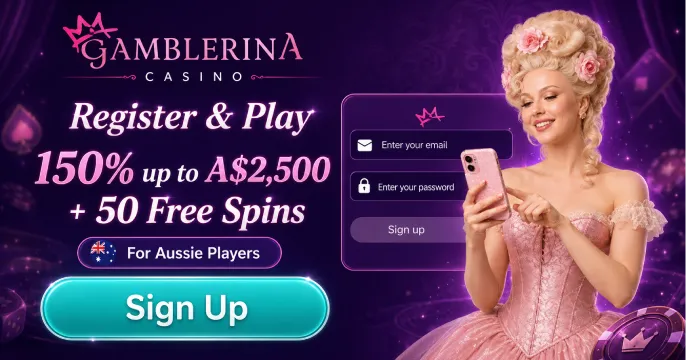 Gamblerina Casino login banner